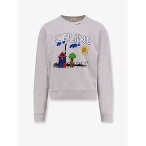 Celine Men Cotton Sweatshirt With Multicolor Print